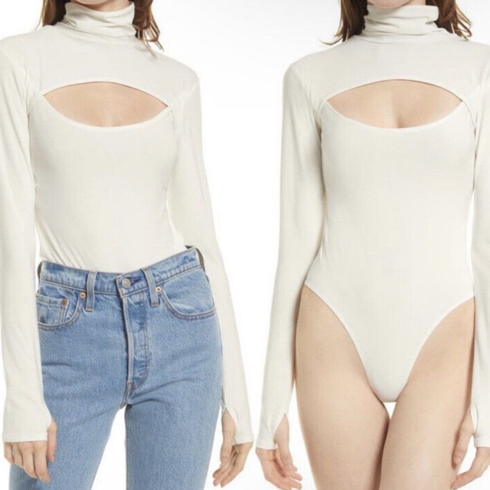Open Edit Open Chest Turtleneck Bodysuit